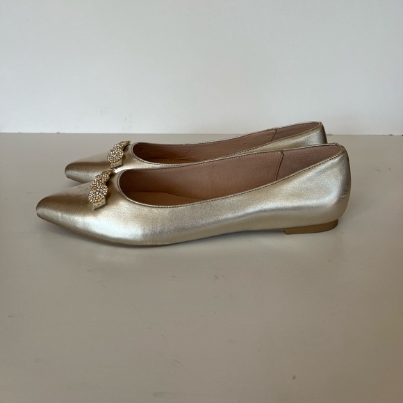 Jack Rogers Metallic Rhinestone Pointed Ballet Flat, size 10 - Picture 4 of 13
